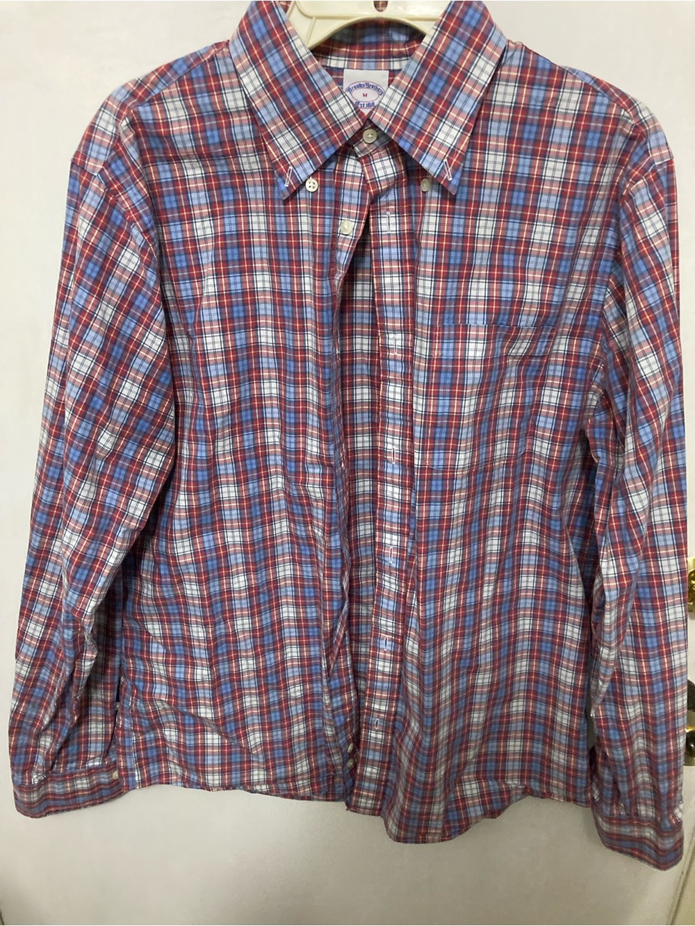 Brooks Brothers Blue and Red Plaid Button-Down Shirt